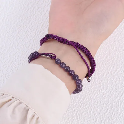 Vista 6 de Pulseras de cuentas negras para hombres y niños: 0.236 in de obsidiana ónix cuentas de lava para hombre conjunto de pulseras para hombre - Genial