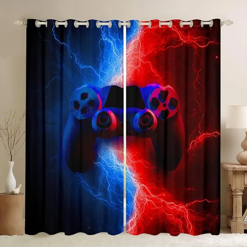 Vista 20 de Erosebridal Cortinas de baloncesto de béisbol, fútbol, rugby, tratamiento de ventanas para niños, niñas, adolescentes, con temática de deportes