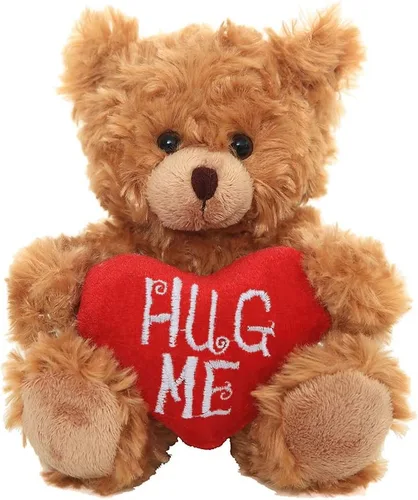 Vista 11 de Plushland Oso de Peluche Mocha Corazón - Sé Mío - Oso de Peluche para Niños y Adultos - Almohada de Corazón Bordado - Marrón - 6 pulgadas
