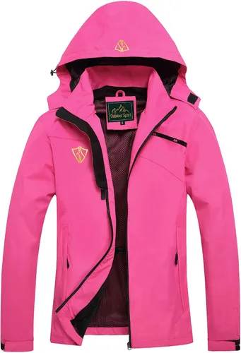 Vista 14 de GIISAM Chaqueta impermeable con capucha para mujer, chaqueta de lluvia ligera y plegable con cremallera completa, chaqueta cortavientos con capucha