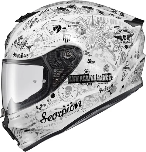 Vista 9 de ScorpionEXO R330 - Casco de motocicleta de cara completa con Pinlock Ready Shield Bluetooth con bolsillos para altavoces DOT ECE aprobado Bendr