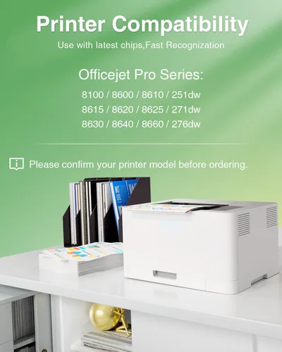 Vista 2 de Paquete de 5 cartuchos de tinta 950XL y 951XL compatibles con cartuchos de tinta HP 950 951 para impresora HP OfficeJet Pro 8600 8610 8615 8620 8100