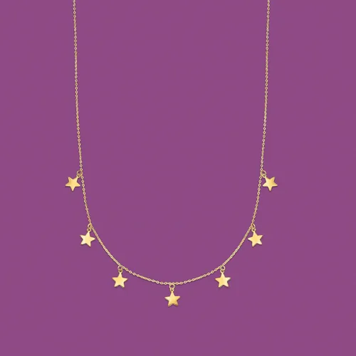 Vista 3 de RS Pure by Ross-Simons Italian 14kt Yellow Gold Multi-Star Charm Necklace
