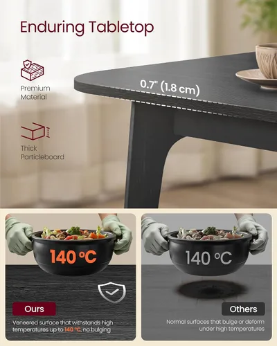 Vista 6 de VASAGLE Colección MAEZO - Mesa de comedor extensible para 4/6/8, mesa de cocina con patas cónicas, transiciones curvas, para comedor, cocina