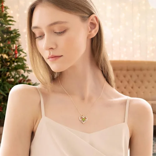 Vista 94 de CDE Collares de piedra natal para mujer, plata de ley 925, collar con colgante de corazón para siempre, Navidad, cumpleaños, aniversario, día de San