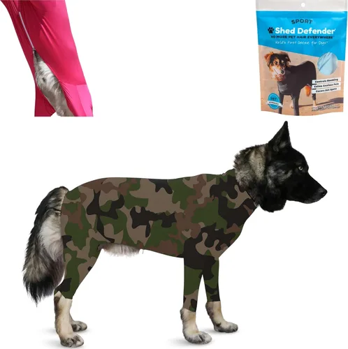 Vista 14 de Enterizo deportivo para perro Shed Defender para la caída del pelo, visto en Shark Tank, liviano y transpirable, traje de cuerpo para perros