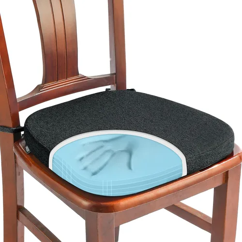 Vista 18 de SINOSSO 1 paquete de cojines de espuma viscoelástica para silla de comedor, tela tejida amigable de 16 pulgadas en forma de U, cómoda almohadilla