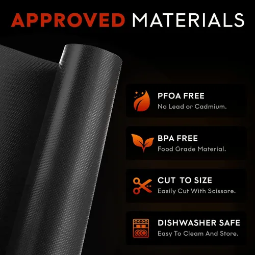 Vista 3 de Grill Magic - Juego de 3 forros antiadherentes para horno eléctrico para la parte inferior del horno eléctrico, alfombrilla gruesa de fibra