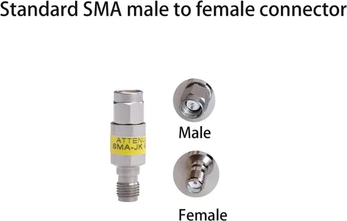Vista 3 de Atenuador coaxial RF macho a SMA hembra de SMA, DC a 6.0GHz, 50Ohm, 2W, atenuador constante de 1-30dB (20dB)