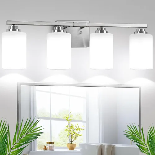 Vista 17 de VerRon Juego de 2 apliques de pared para baño, lámparas modernas de tocador, faroles de montaje de bronce cepillado al óleo, luces de pared