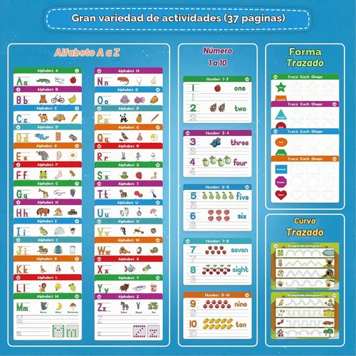 Vista 2 de Aizweb Práctica de escritura a mano para niños, aprender a escribir, actividades de aprendizaje preescolar preescolar de jardín de infantes, libro