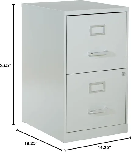 Vista 11 de OSP Home Furnishings Archivador metálico con 2 cajones, color gris