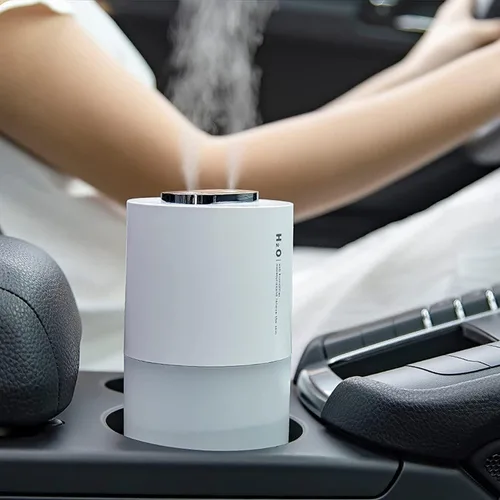 Vista 3 de Mini humidificador portátil de niebla fría de 13.5 fl oz, humidificador de escritorio USB para dormitorio, oficina, viajes con luz nocturna LED
