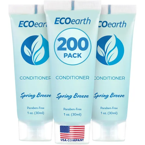Vista 7 de EcoEarth - Acondicionador de tamaño de viaje - 1 fl oz, 100 PK, Spring Breeze - Deleite a sus huéspedes con un acondicionador de hotel revitalizante