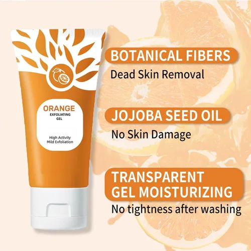 Vista 2 de 3 unidades de gel exfoliante naranja, limpieza profunda, piel hidratante, eliminación de puntos negros, piel suave y poros de limpieza profunda, gel