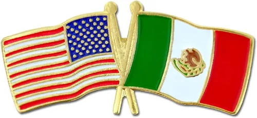 Vista 21 de PinMart Pin de solapa esmaltado con bandera de la amistad cruzada de Estados Unidos y el mundo