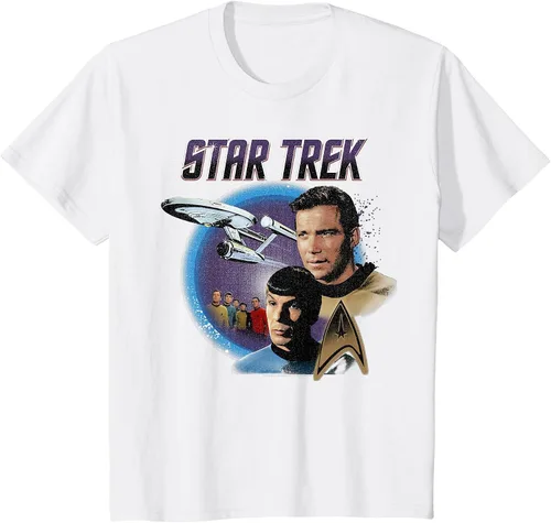 Vista 16 de Star Trek Original Series Vintage Enterprise T-Shirt Baby Blue