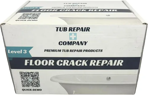 Vista 3 de Kit de reparación de bañera para grietas en el piso con color a juego, kit de reparación de fibra de vidrio resistente, reparaciones sin costuras