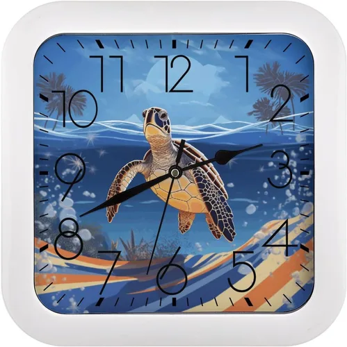 Vista 16 de 10" Square Modern Wall Clock,Animal Cockerel Print Kitchen Clocks Wall Battery Operated,Silent Non Ticking Unique Funny Cute Wall Clock for Living