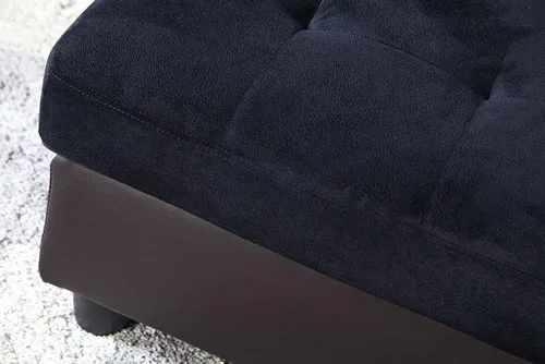 Vista 4 de Juego de sofá de sala de estar, sofá de lujo ligero con almohada suave y silla de almacenamiento, fácil de montar