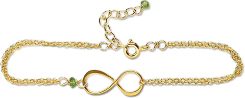 Vista 141 de Pulsera con dije de infinito con piedra natal, joyería hecha a mano, regalo para ella