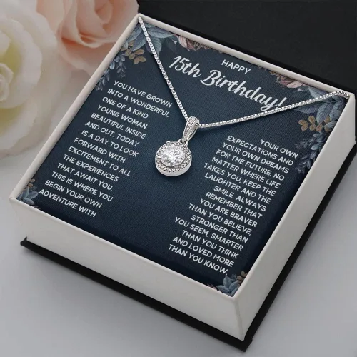 Vista 6 de FG Family Gift Mall Regalos de quinceañera para una niña de 15 años, regalos para cumpleaños de 15 años, ideas de regalo para adolescentes, collar