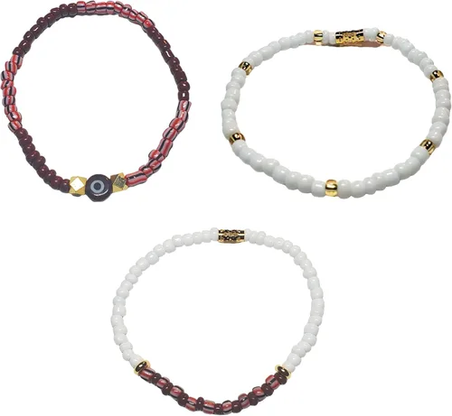 Vista 25 de Juego de 3 pulseras de cuerda elástica de santería de ojo malvado hechas a mano Obatala Oshun Yemaya Orula Elegua Oya Ogun Ochosi Shango Babalu Aye