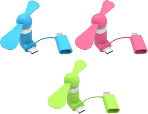 Vista 11 de Paquete de 3 ventiladores portátiles para teléfono celular compatible con iPhone 14/14Pro Max/13/13 Pro Max/12/12 Pro Max/11/11 Pro/11 Pro
