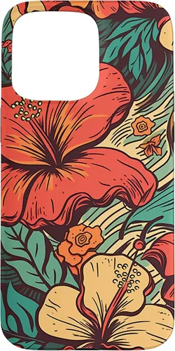 Vista 28 de iPhone 16 Vintage Hawaii Hibiscus Pattern Retro Tropical Hawaiian Case