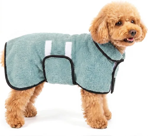 Vista 43 de Bienbee Albornoz para perro, súper absorbente para perros pequeños a Negro