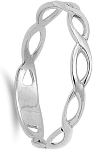 Vista 3 de Excelente anillo infinito de plata Eternity, varios