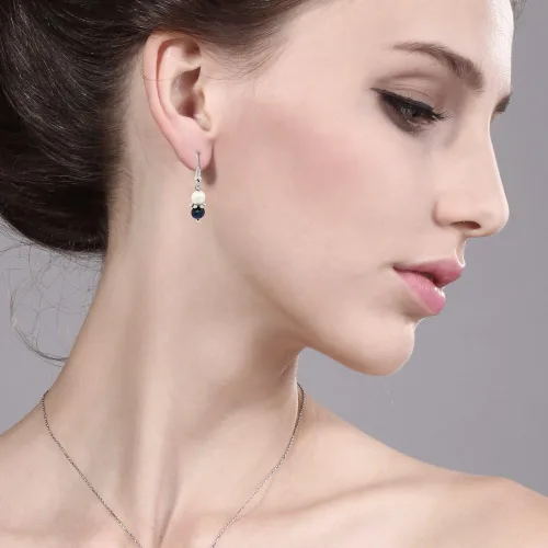 Vista 5 de Gem Stone King Juego de collar y aretes de perlas cultivadas de agua dulce multicolor de 7 a 0.315in, 18 pulgadas, Perla