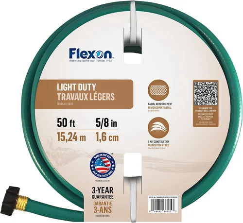 Vista 7 de Flexon Manguera de jardín de servicio ligero de 1/2" x 25 pies – Liviana, flexible, resistente a dobleces, vinilo duradero, acoplamientos a prueba