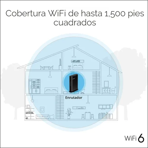 Vista 5 de NETGEAR Enrutador WiFi 6 de 4 flujos (R6700AX): solo enrutador, velocidad inalámbrica AX1800 (hasta 1.8 Gbps), cubre hasta 1500 pies cuadrados, 20