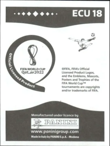 Vista 2 de Panini World Cup Qatar Sticker #ECU18 Gonzalo Plata Group A Ecuador Mini Sticker