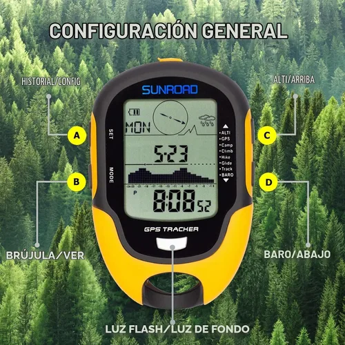 Vista 7 de Altimeter GPS digital impermeable al aire libre altitud pre-advertencia recordatorio brújula cronómetro deportes - Barómetro tiempo forcast