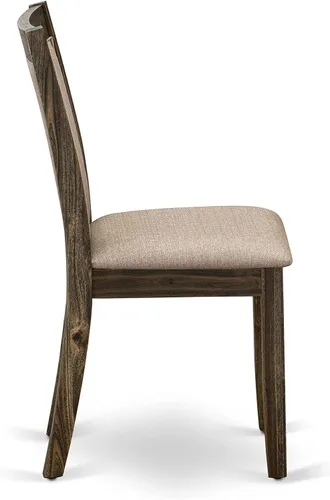 Vista 10 de East West Furniture F2MZ5-716 - Juego de mesa de cocina de 5 piezas para 4 personas, incluye una mesa de comedor redonda con pedestal y 4 sillas
