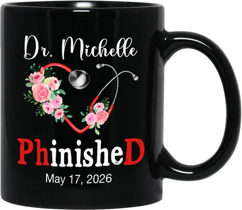 Vista 17 de Taza de café negra personalizada, regalo para agradecimiento al médico, divertida taza de café con texto en inglés "This Is A Doctor's Doctor's 11