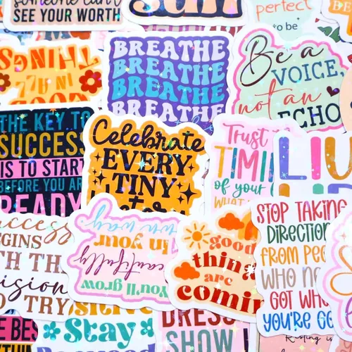 Vista 6 de You've Got This By Puraesla - Paquete de 300 calcomanías holográficas de afirmación positiva, citas motivacionales, decoración de impulso de salud