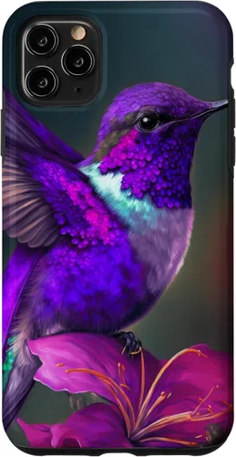 Vista 13 de Funda púrpura para iPhone XR para colibrí
