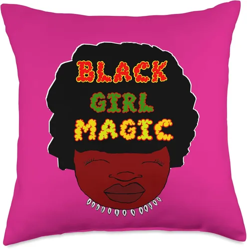 Vista 4 de love blaq Almohada mágica de Black Girl, 16 x 16 pulgadas, multicolor