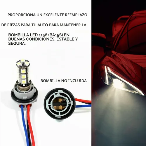 Vista 5 de 2 bombillas 1157 Socket 2357 luz de freno señal de giro soporte de luz trasera luz trasera arnés de cableado, bombilla LED enchufe base enchufe