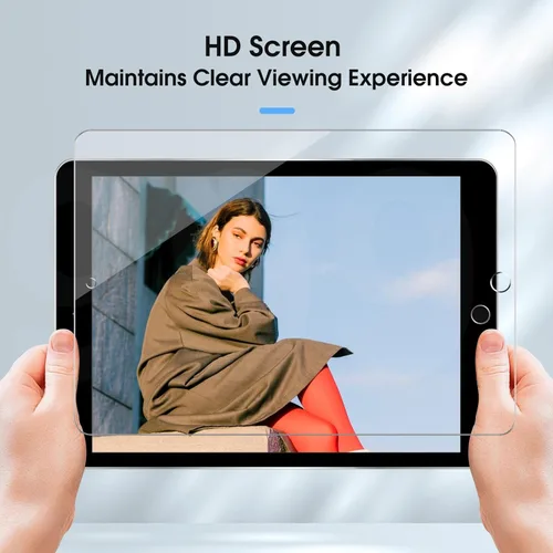 Vista 6 de Qularlans Paquete de 2 protectores de pantalla para iPad de 9ª, 8ª, 7ª generación de 10.2 pulgadas 2021/2020/2019, película de vidrio templado