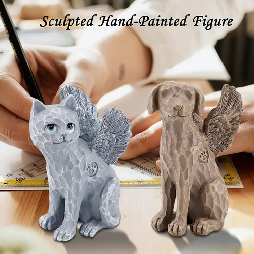 Vista 6 de MEJORMEN Figura de ángel de gato, regalo conmemorativo de la amistad, regalo conmemorativo de la amistad de 2.95 pulgadas, regalos de condolencias