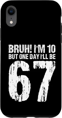 Vista 25 de Bruh I'm 10 But One-Day I'll Be 67 Retro 10th Birthday Kids Case for iPhone 17