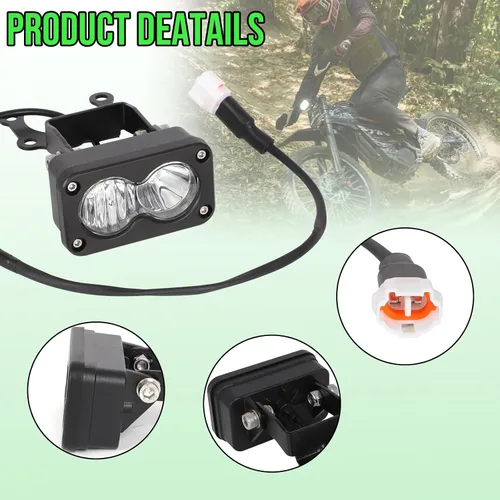 Vista 3 de Kit de faros motoparty para Sur-Ron Segway X260, combinación de luces Spot/Flood de 6000-6500K en blanco transparente, accesorios para barras