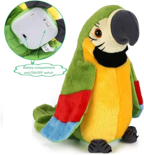 Vista 5 de Loro parlante, repite lo que dices, juguete electrónico de peluche para niños y niñas