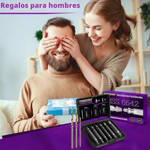 Vista 6 de Juego de 9 extractores de tornillos dañados, modelo mejorado HSS 6542, herramienta de extracción de tornillos de agarre de tornillo, herramientas