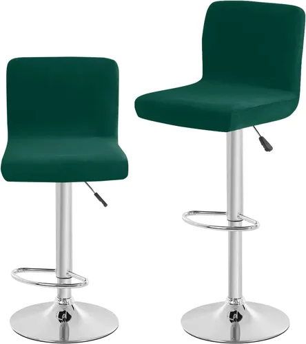 Vista 28 de Fundas para asiento de bar de terciopelo, fundas cuadradas para taburete de bar, fundas para silla de altura de mostrador (2, burdeos)