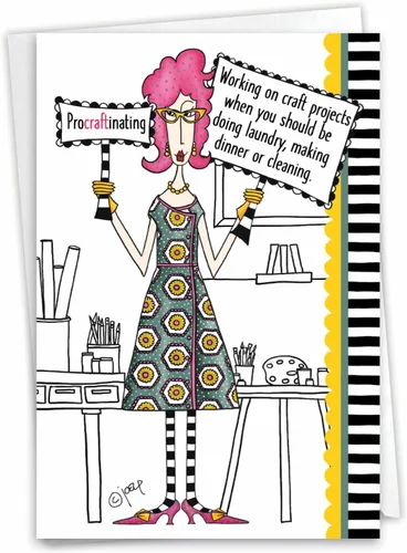 Vista 18 de NobleWorks Divertida tarjeta de papel de cumpleaños con sobre de 5 x 7 pulgadas (1 tarjeta) Bday First-Class Birds C3347BDG-UA